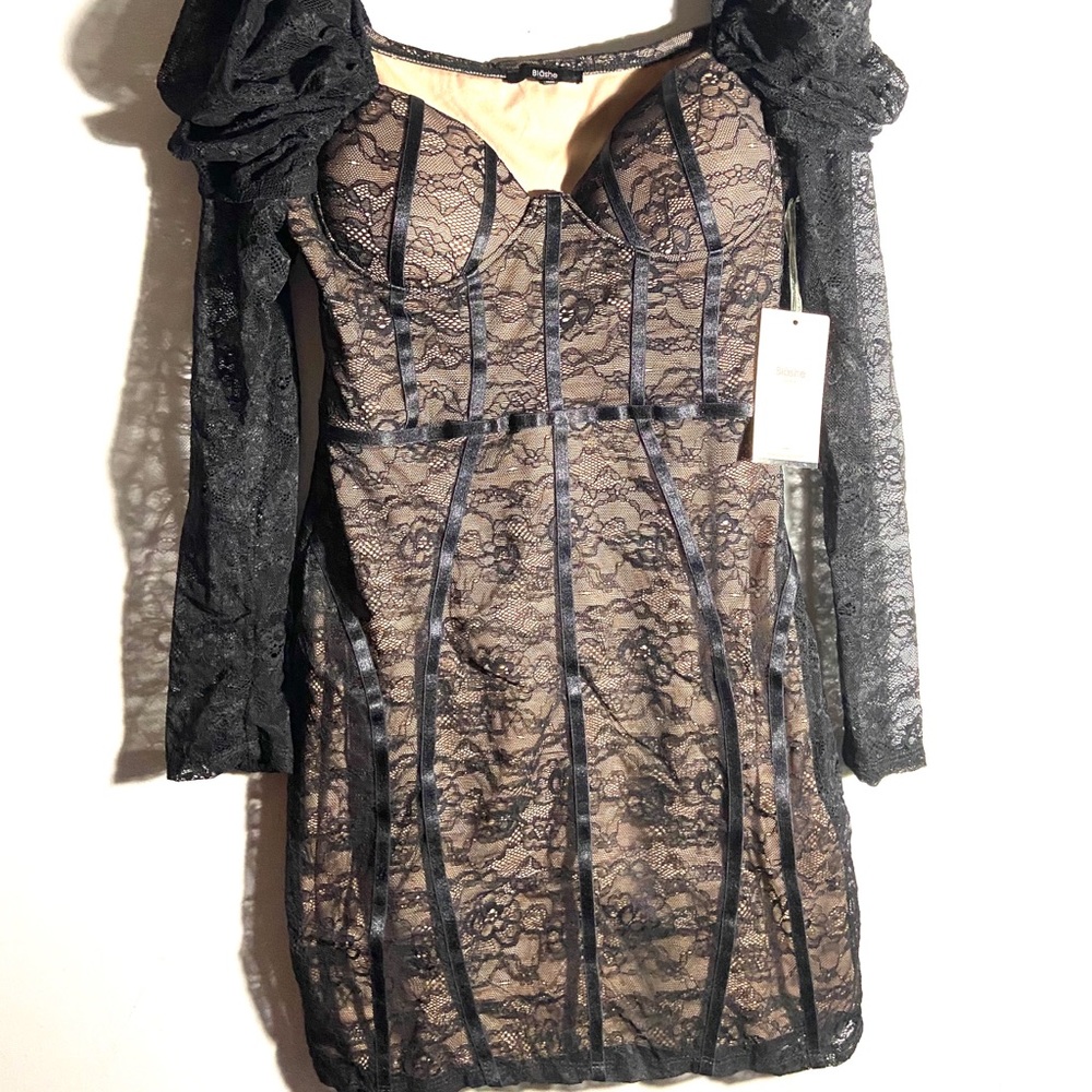 Black Blashe Lace Cocktail  Bodycon Dress